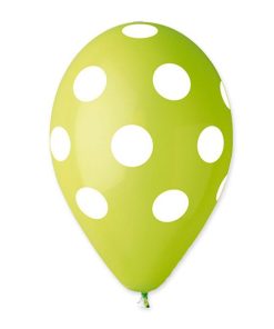 10 Palloncini Pois Verde Mela