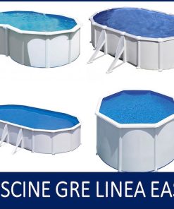 PISCINE GRE ACCIAIO – LINEA EASY (piscine bianche rotonde, ovali, a 8)