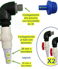 KIT VALVOLE per PISCINA CON TUBI DA 32 mm