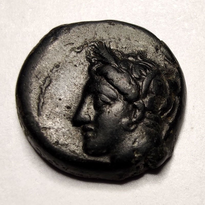Zeugitania, Cartagine – 400/350 a.C. – Ae16 – Dea Tanit - immagine 3