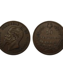 Vittorio Emanuele II – 10 Centesimi 1863 – Parigi – SPL+