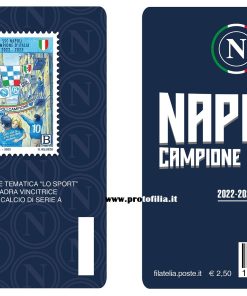 TESSERA FILATELICA ITALIA 2023 nuova ” NAPOLI CAMPIONE D’ITALIA 2022-23  ” € 10,00 RARA