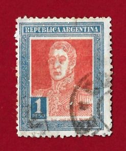 Francobollo ARGENTINA 1923 YT 288  “Definitive Issues – Generale Josè de Martin ” usato € 0,40