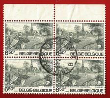 BELGIO -BELGIUM 1976 YT 1826  QUARTINA – QUATRAIN Used € 0.99