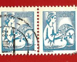 BRASILE/BRASIL 1976 YT 1205 Used Quartina/Quatrain € 0.60