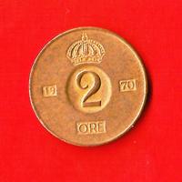 SVEZIA – SWEDEN 1970  2 Ore  Km821  €0.99  Circulated